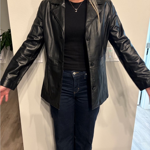 Wilson’s Leather Women's Black Leather Jacket Vintage - Picture 3 of 7